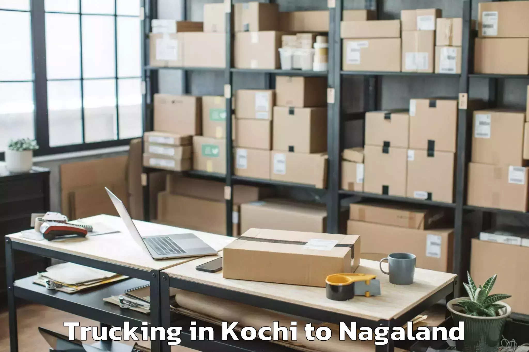 Book Kochi to Kebai Khelma Trucking Online